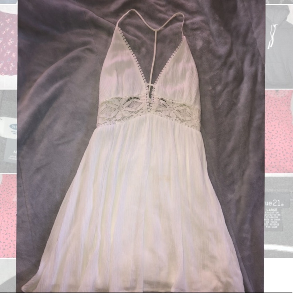 Low cut white dress